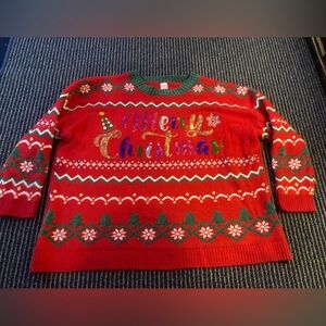 Women’s Ugly Sweater Size XXXL Sequin Merry Christmas Sweater Party Cute Fun